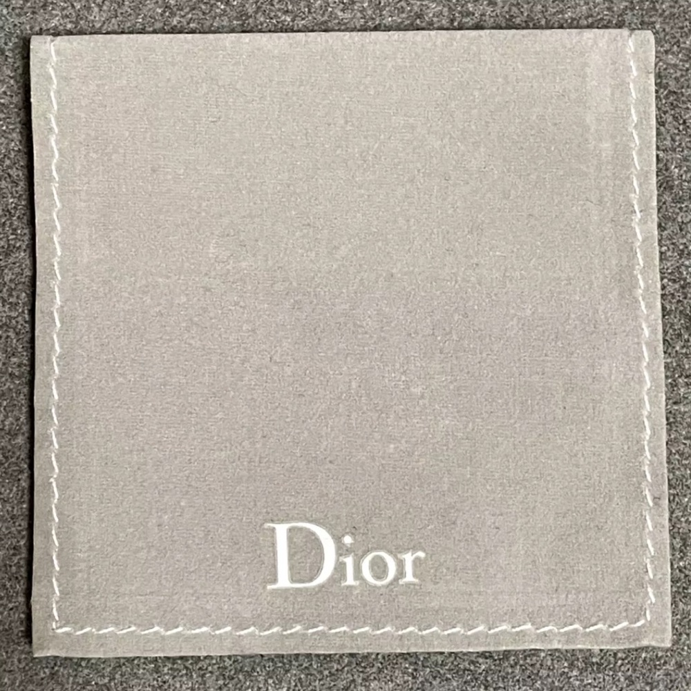 CHRISTIAN DIOR Bracelet Oblique Domino Logo Double Charm Silver Pink + Pouch Bag - Picture 3 of 8